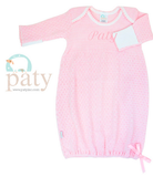 Paty Knit Baby Gown with Picot Trim