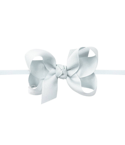 1/4" Headband w/Powder Blue Grosgrain Bow