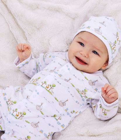 Kissy Preemie Noah's Print Footie & Hat