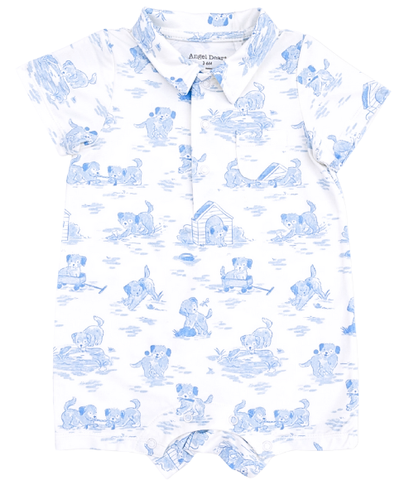 Toile Puppy Polo Romper