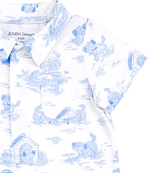 Toile Puppy Polo Romper