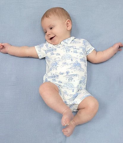 Toile Puppy Polo Romper