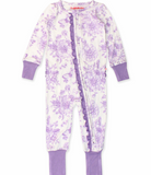 Purple Garden Toile Ruffle One Piece Pajama