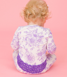 Purple Garden Toile Ruffle One Piece Pajama