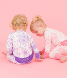 Purple Garden Toile Ruffle One Piece Pajama