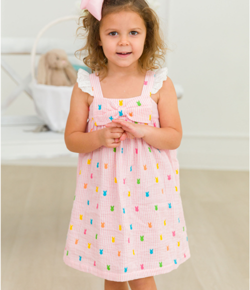 Pink Bunny Stripe Dress