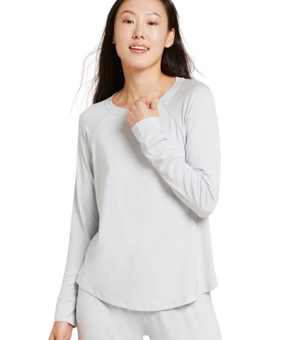 Raglan Bamboo Lounge Top in Dove Grey, Small