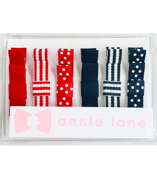 6 Bow Box Set - Red, White & Blue