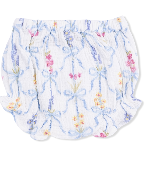 Ribbon Bouquets Ruffle Back Top & Bloomer Set