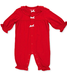Ribbon Red LS Ruffle Collar Romper