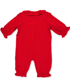 Ribbon Red LS Ruffle Collar Romper