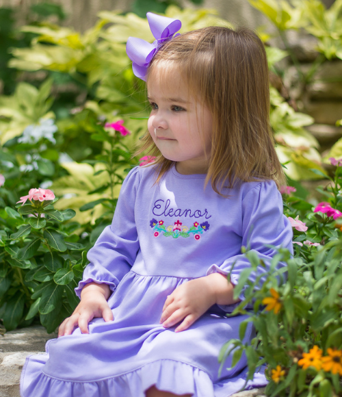 Bambinos Riviera Ruffle Dress - Long Sleeve (5T & Up)