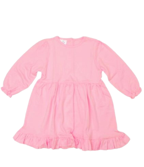 Bambinos Riviera Ruffle Dress - LS Light Pink
