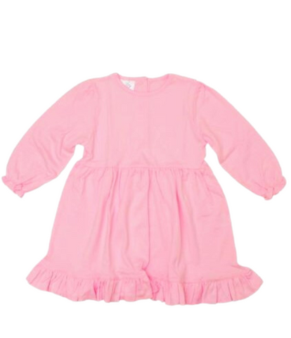 Bambinos Riviera Ruffle Dress - LS Light Pink