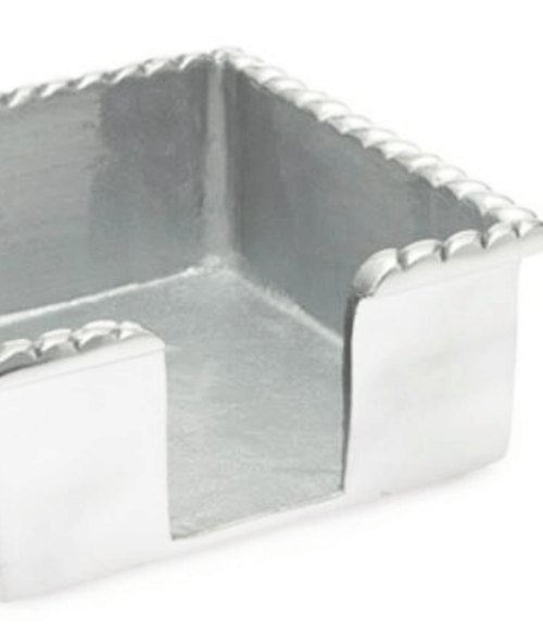 Rope Edge Pewter Cocktail Napkin Caddy Curated Boutique