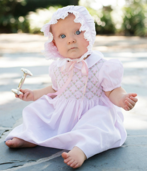 Rosebud Diamond Smocked Dress, 3M-4T