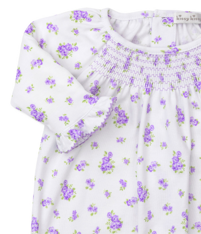 Kissy Roses & Blooms Lilac Smocked Sack
