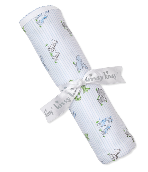 Kissy Safari Party Blue Blanket
