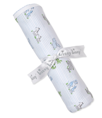 Kissy Safari Party Blue Blanket