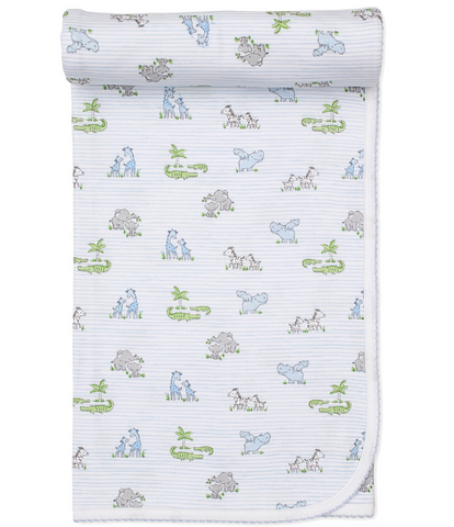 Kissy Safari Party Blue Blanket