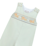 Sage Green Puppy Smocked Longalls