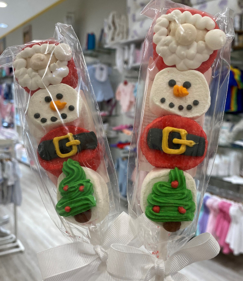 Santa Snowman Marshmallow Kabob