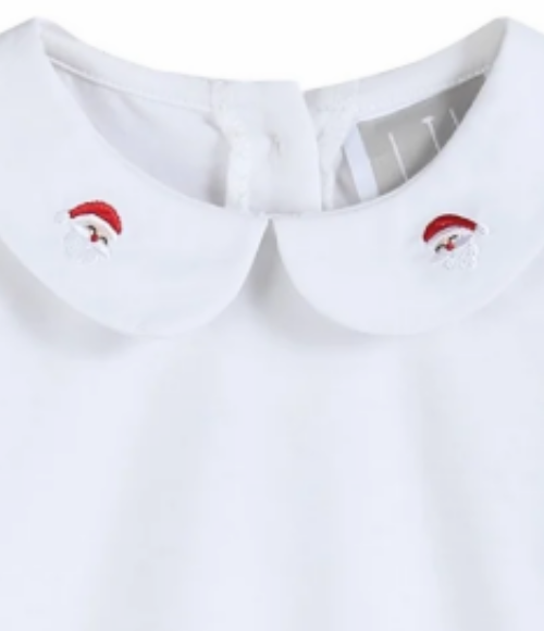 Santa White Collared LS Shirt
