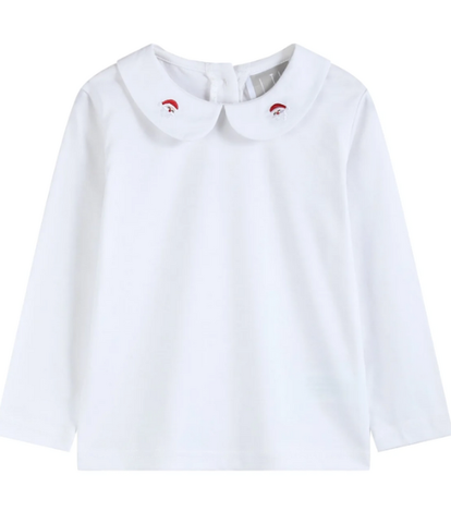Santa White Collared LS Shirt