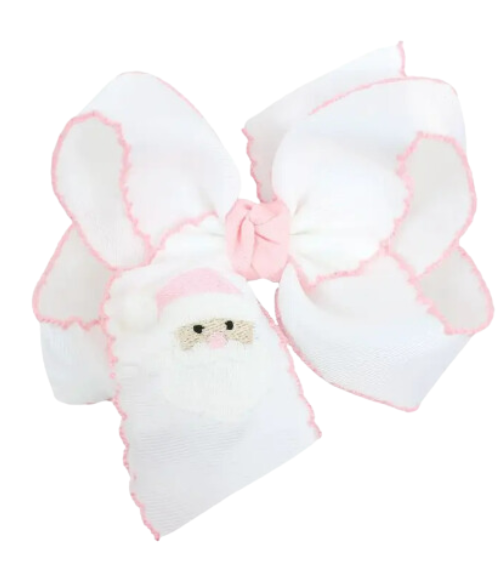 Santa Embroidered Grosgrain Bows