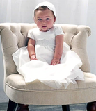 Scallop Christening Gown & Bonnet