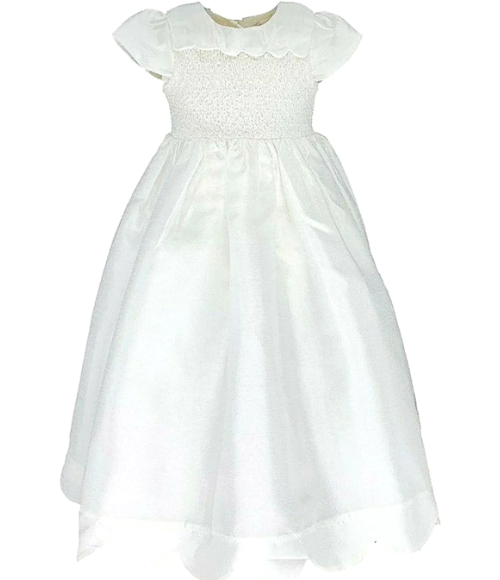 Scallop Christening Gown & Bonnet