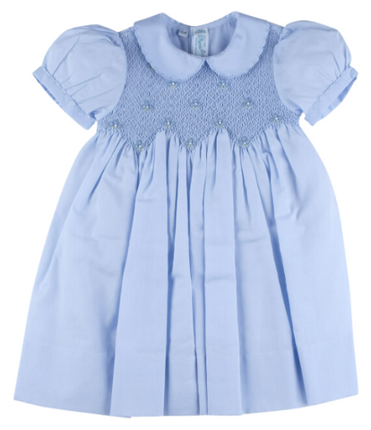 Scalloped Pearl Smocked Dress, 12M-4T