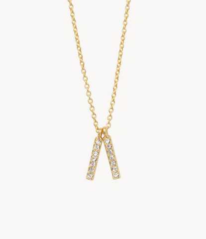 Lean On Me Double Bars - Necklace