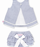 Seersucker Ric Rac Swing Top & Bloomer Set
