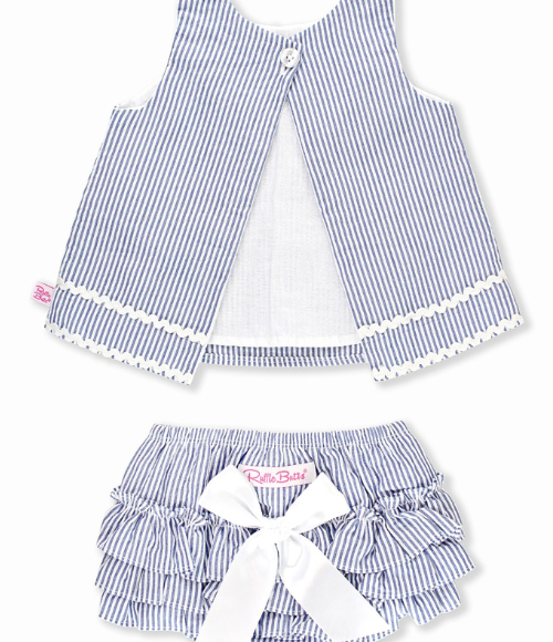 Seersucker Ric Rac Swing Top & Bloomer Set