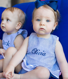 Seersucker Ric Rac Swing Top & Bloomer Set
