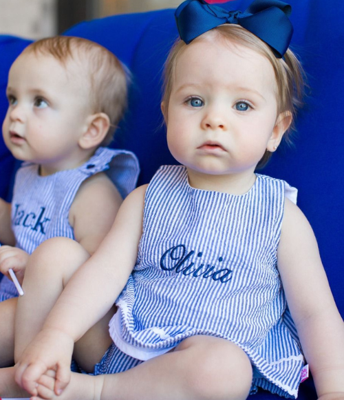 Seersucker Ric Rac Swing Top & Bloomer Set