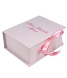 Striped Seersucker Cotton Medium Baby Keepsake Box