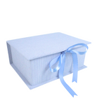 Striped Seersucker Cotton Medium Baby Keepsake Box