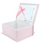 Striped Seersucker Cotton Medium Baby Keepsake Box