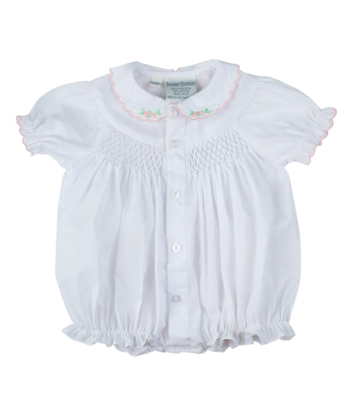 Smocked Scalloped Bubble, 3-9M