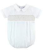 Smocked Cross Baby Boy Christening Set