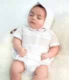 Smocked Cross Baby Boy Christening Set