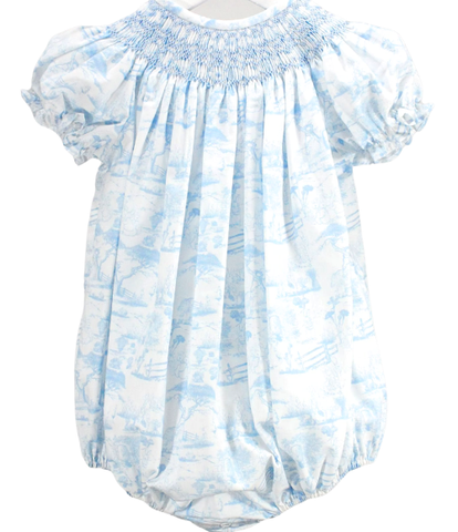 Smocked Easter Toile Bubble