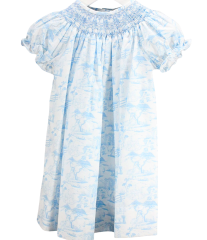 Smocked Easter Toile Dress