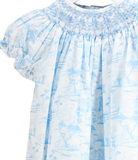 Smocked Easter Toile Dress