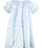 Smocked Easter Toile Dress