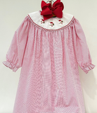 Smocked Santa Bishop Dress