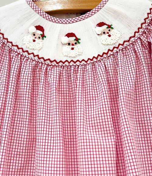 Smocked Santa Bishop Dress