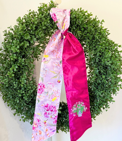 Spring Peonies Bouquet 2-Sided Wreath Sash